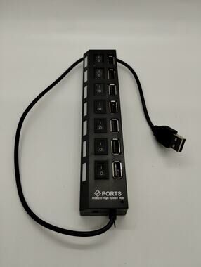 7 Port USB 2.0 Hub High Speed Splitter Adapter for PC Laptop Mac Desktop